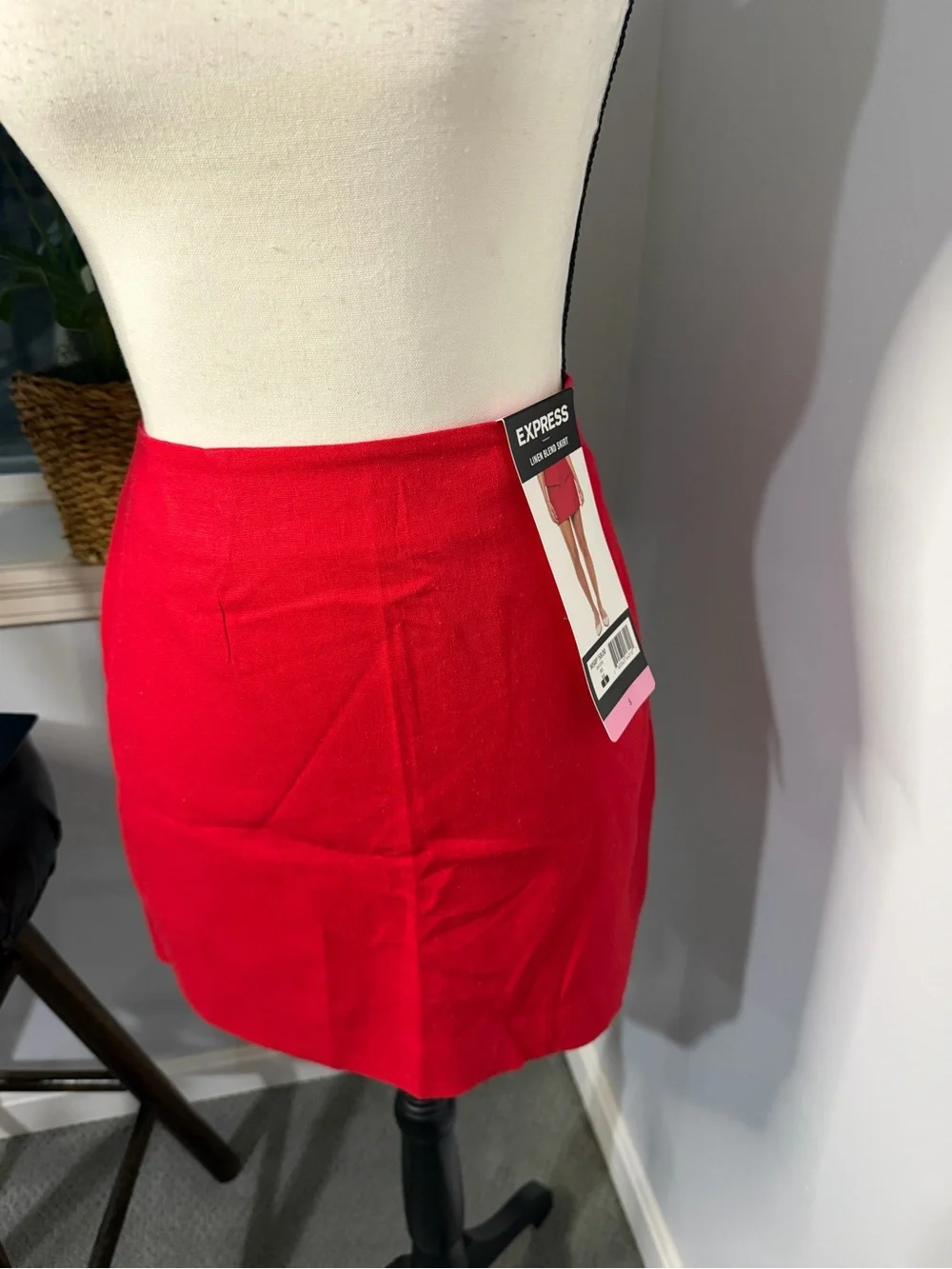 Express Black and White Gingham Mini Skirt